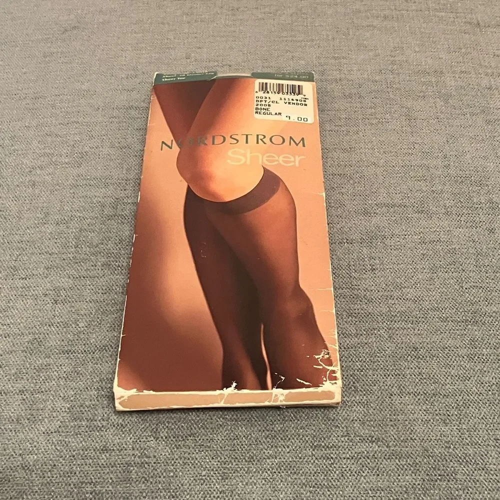 New Package of 3 Nordstrom Sheer Bone Knee High Nylons